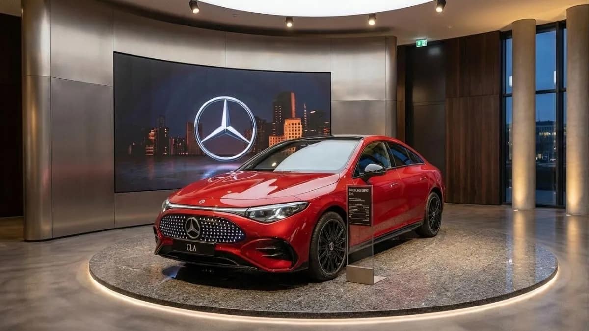 An AI-generated image that reflects Mercedes-Benz CLA won the Car of the Year 2026