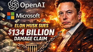 An AI image that reflects Elon Musk Hits OpenAI and Microsoft with $134 Billion Damage Claim.