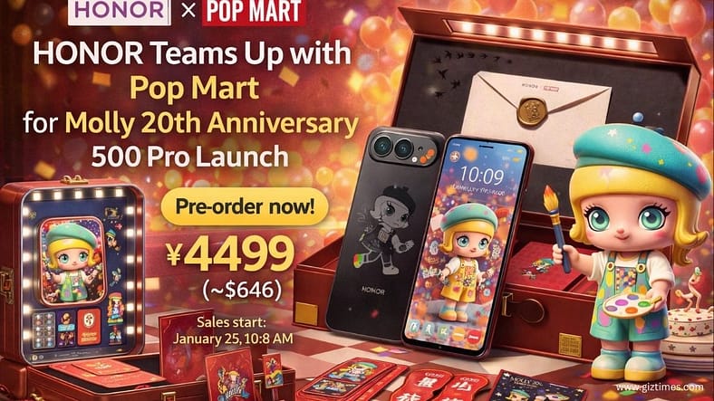 Honor Teams Up with Pop Mart for Molly 20th Anniversary 500 Pro Launch Honor Teams Up with Pop Mart for Molly 20th Anniversary 500 Pro Launch