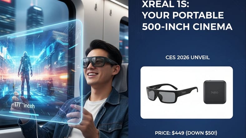 An AI generated image that reflects Xreal reveals enhanced personal cinema glasses for $449