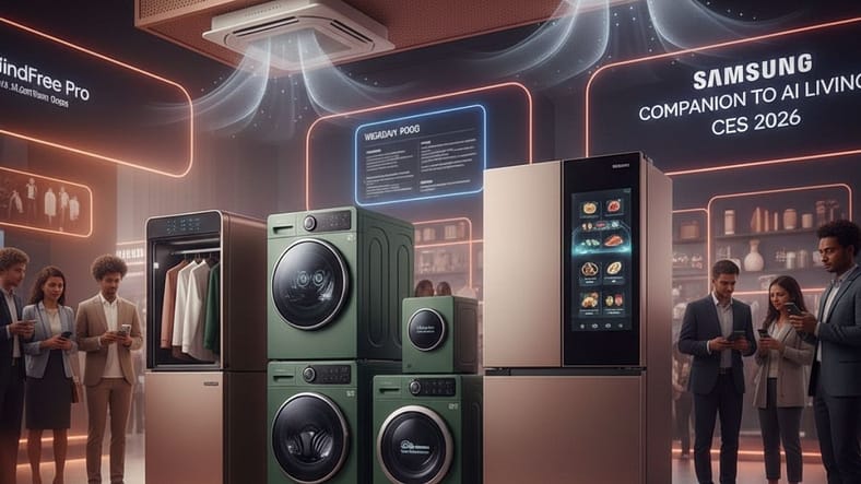 Samsung Came Up with a New Home Appliances Update; Bespoke AI Becomes Your Living Companion An AI-generated image that reflects Samsung has unveiled a new update to its AI home appliances at CES 2026.
