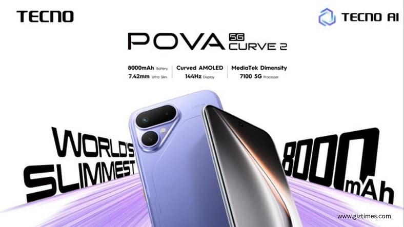 TECNO Launches POVA Curve 2 5G: Thin Phone with Huge Battery