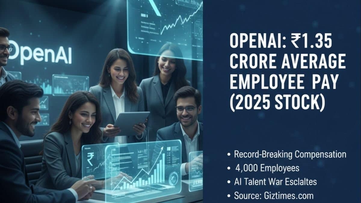 An AI image that reflects OpenAI sets new record with average employee pay of Rs 1.35 crore