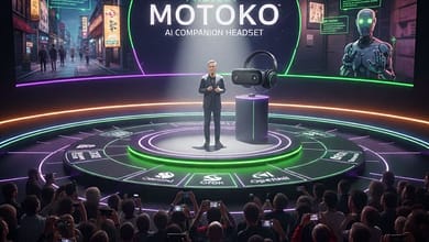 An AI generated image that reflects Razer has launched Project Motoko, a special headset that lets you talk to AI assistants like ChatGPT and Gemini.